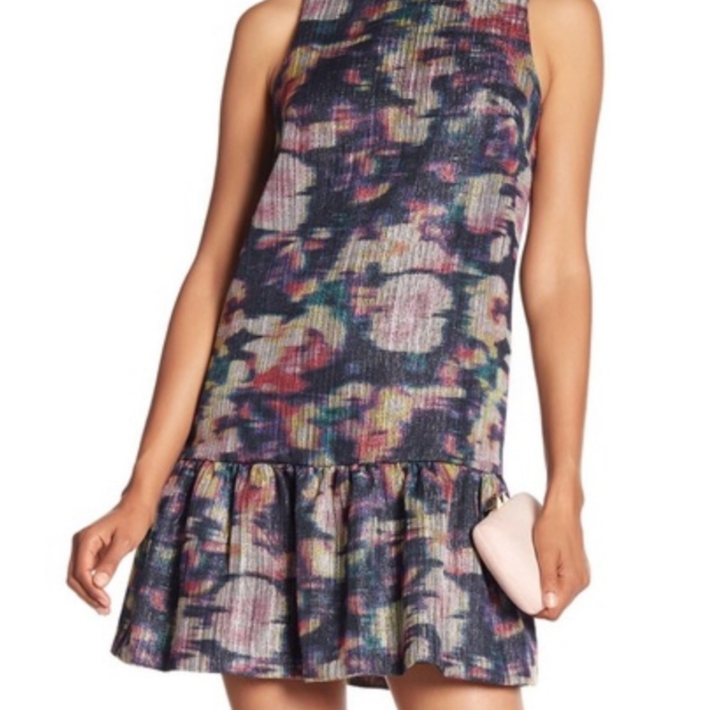 Nicole Miller Abstract Print Sleeveless Mini Dress